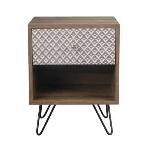 Coleshill Lamp Table In Wooden Effect With Black Wired Legs