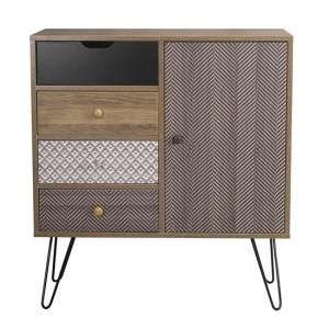 Coleshill Sideboard In Wooden Effect With Black Wired Legs