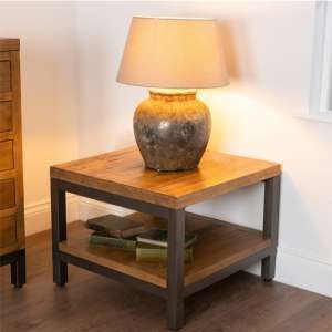 Drafint Square Wooden Lamp Table In Pine