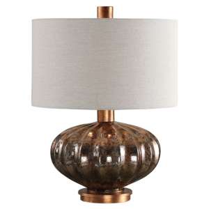Dragley Table Lamp In Metallic Rust Bronze Mercury Glass