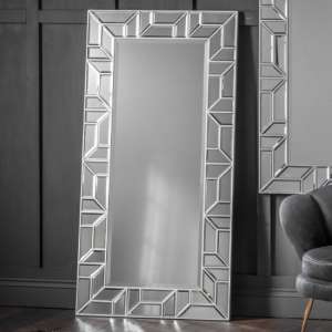 Dresden Large Rectangular Wall Bedroom Mirror In Silver Frame