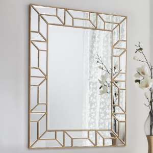 Dresden Rectangular Wall Bedroom Mirror In Gold Frame