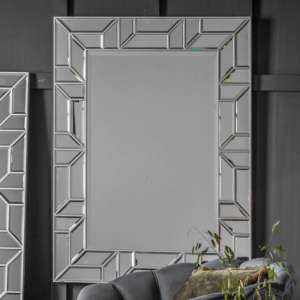 Dresden Small Rectangular Wall Bedroom Mirror In Silver Frame