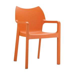 Dublin Reinforced Glass Fibre Dining Chair In Orange