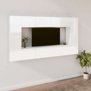 Dunixi High Gloss Living Room Furniture Set In White