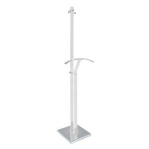 Dunn Metal Coat Stand With Valet Stand In White High Gloss
