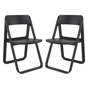 Durham Black Polypropylene Dining Chairs In Pair