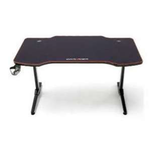 DxRacer Wooden Two Piece Gaming Desk In Black With LED Lights