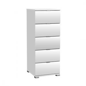 Dylan Wooden Tall Chest Of Drawers In Pearl White