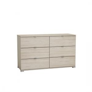 Dylan Wooden Wide Chest Of Drawers In Shannon Oak
