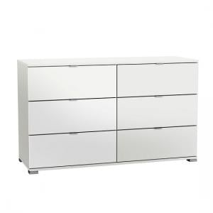 Dylan Wooden Wide Chest Of Drawers In Pearl White