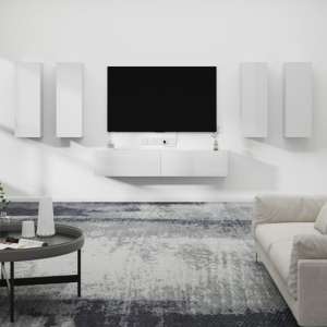 Dyllis High Gloss Living Room Furniture Set In White