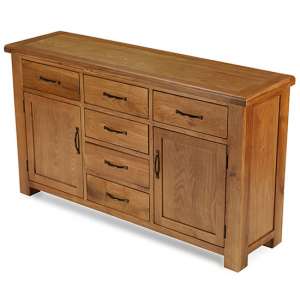 Earls Wooden Extra Large Sideboard In Chunky Solid Oak
