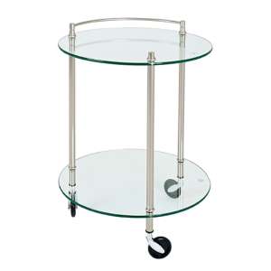 Aintree Glass Drinks Trolley With Polished Steel Frame