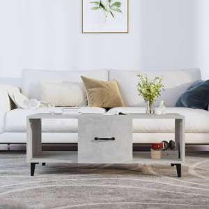 Ebco Wooden Coffee Table With 1 Door In Concrete Effect