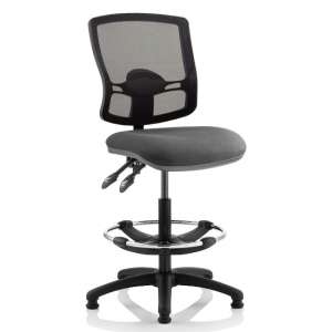 Eclipse Charcoal Deluxe Office Chair With No Arms And Rise Kit