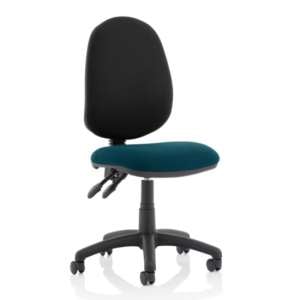 Eclipse II Black Back Office Chair In Maringa Teal No Arms