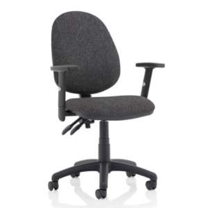 Eclipse II Fabric Office Chair In Charcoal With Adjustable Arms