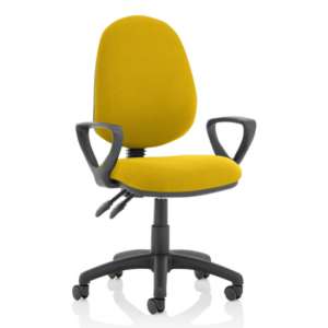 Eclipse II Fabric Office Chair In Senna Yellow With Loop Arms
