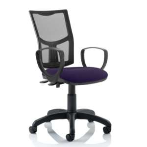 Eclipse II Mesh Back Office Chair In Purple With Loop Arms