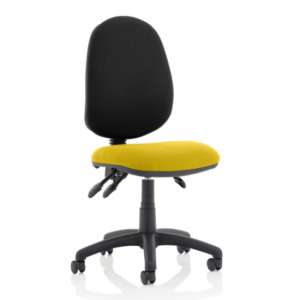 Eclipse III Black Back Office Chair In Senna Yellow No Arms