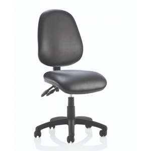 Eclipse Plus II Leather Office Chair In Black No Arms