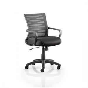 Eclipse Home Office Chair In Black With Castors