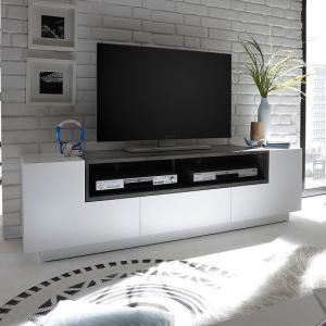 Eclipse Lowbord TV Stand In Matt White And Concrete