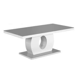 Eira Grey Glass Coffee Table In High Gloss Grey And White