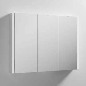 Edina 90cm Bathroom Mirrored Cabinet In Gloss White
