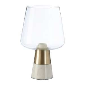 Edisot Glass Shade Table Lamp With Brass Base