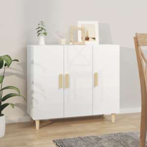 Ediva High Gloss Sideboard With 3 Doors In White