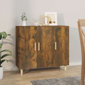 Ediva Wooden Sideboard With 3 Doors In Smoked Oak