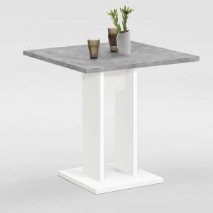 Eiffel Wooden Dining Table Square In Light Atelier And White