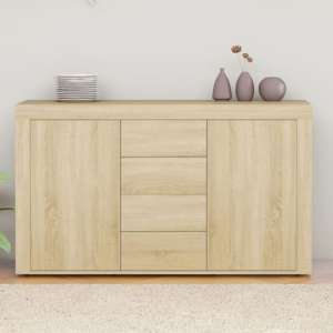 Einar Wooden Sideboard With 2 Doors 4 Drawers In Sonoma Oak