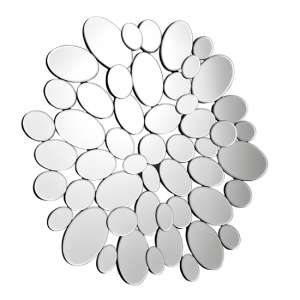 Ekosta Pebble Design Wall Mirror In Silver