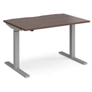 Elev 1200mm Electric Height Adjustable Desk In Walnut And Silver