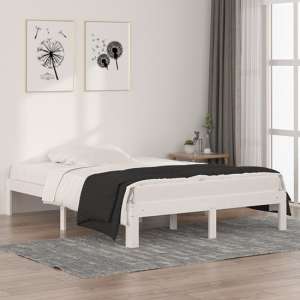 Eliada Solid Pinewood Double Bed In White
