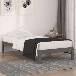 Eliada Solid Pinewood Single Bed In Grey