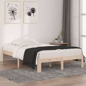 Eliada Solid Pinewood Small Double Bed In Natural