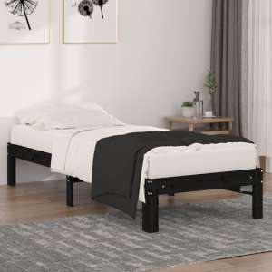 Eliada Solid Pinewood Small Single Bed In Black