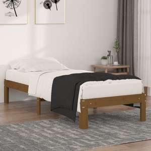 Eliada Solid Pinewood Small Single Bed In Honey Brown