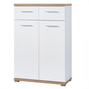 Elina Wooden Shoe Storage Cabinet White In Sonoma Oak