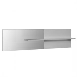 Elisa Wall Mirror with Shelf In White Lacquer