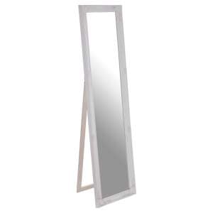 Elizak Rectangular Floor Standing Cheval Mirror In White Frame