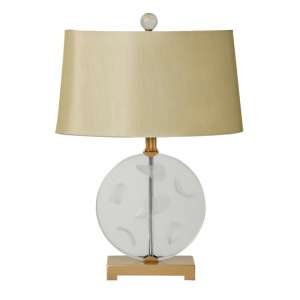 Ella Table Lamp In Taupe With Clear Round Base