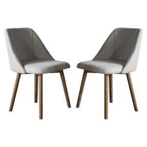 Elliata Natural Fabric Dining Chairs In A Pair