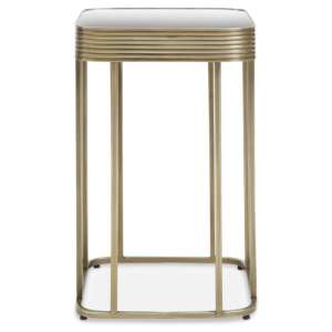 Ellice Clear Glass Top Side Table With Gold Metal Frame