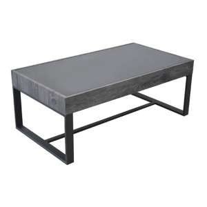 Ellis Glass Coffee Table With Natural Black Legs