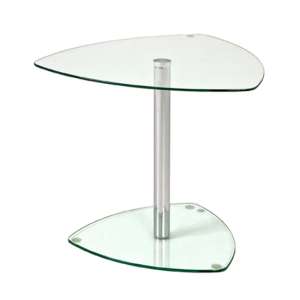 Eloy Clear Glass Side Table With Chrome Support